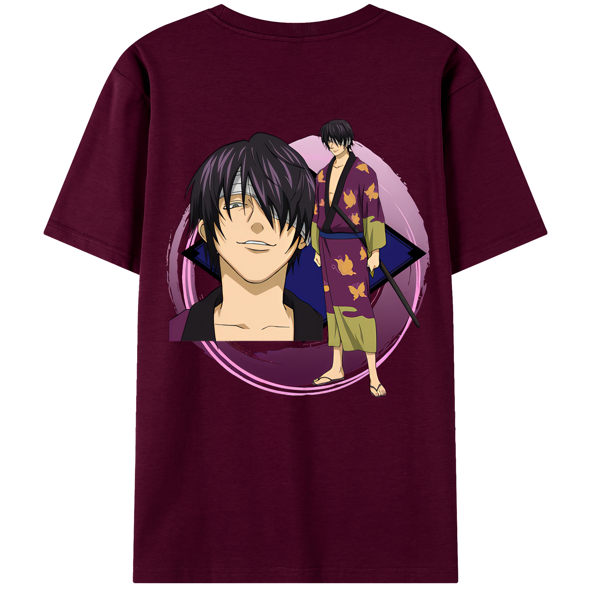 （画像用） ぎんたま 坂田銀時（さかたぎんとき） 神楽 志村新八（しむら しんぱち） GINTAMA Sakata Gintoki Kagura Shimura Shinpachi レディース半袖Tシャツ(バックプリント)